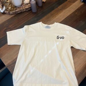 “God” Cream Short Sleeve Shirt